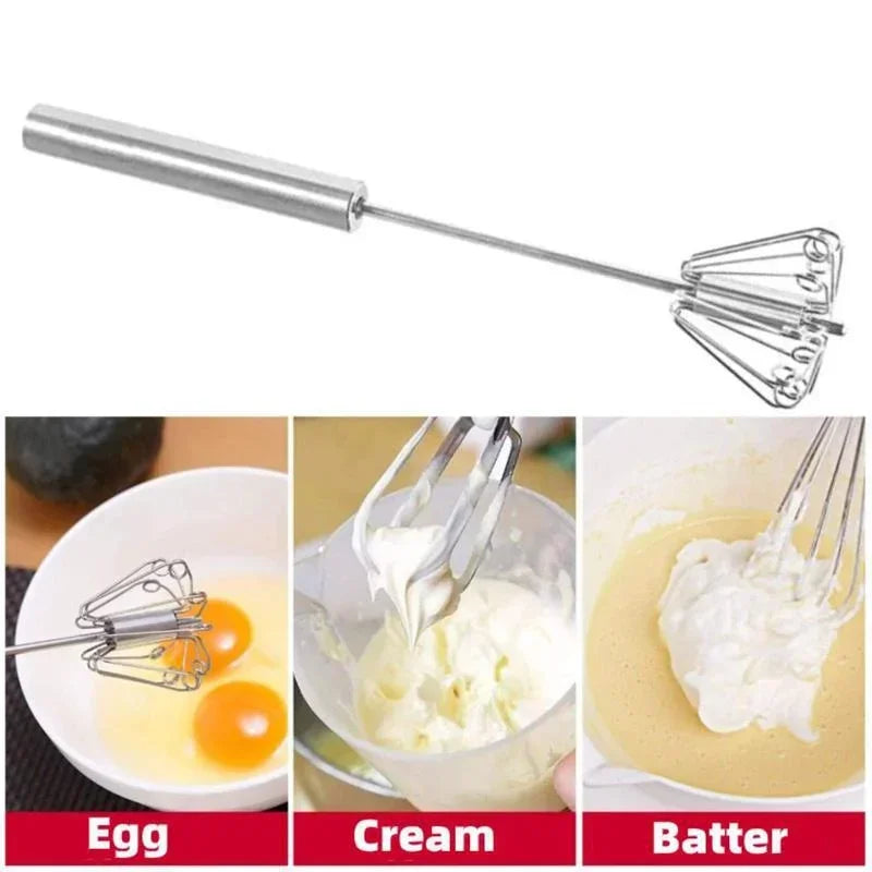 Royallure Stainless Steel Semi-Automatic Whisk Blender – 10/12/14 Inch Egg Beater and Milk Frother for Effortless Mixing 5