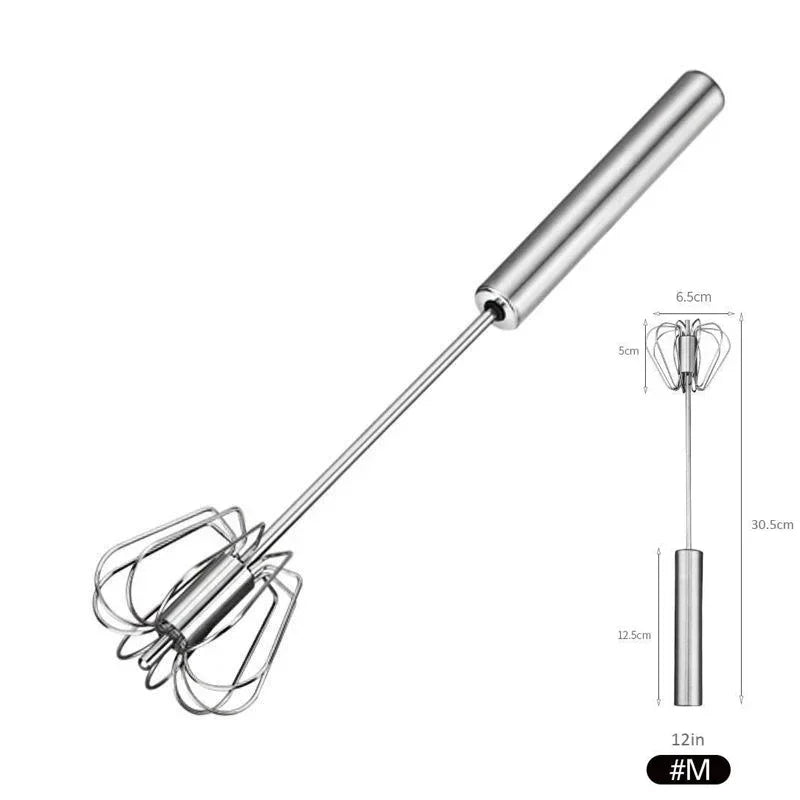 Royallure Stainless Steel Semi-Automatic Whisk Blender – 10/12/14 Inch Egg Beater and Milk Frother for Effortless Mixing 8