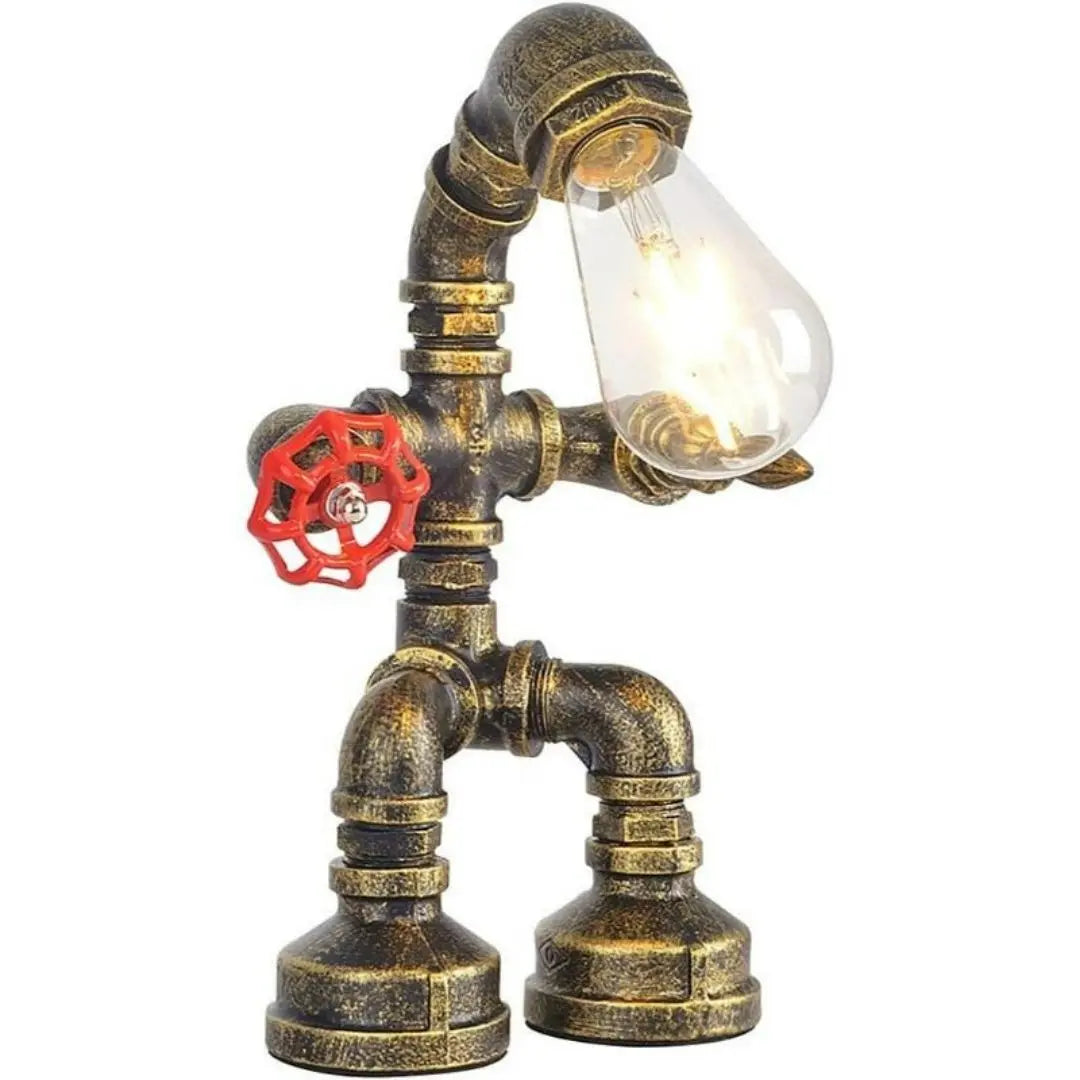 Royallure Steampunk Robot Table Lamp – Vintage Industrial Design for Bedroom, Desk or Office with E27 Bulb Socket 0