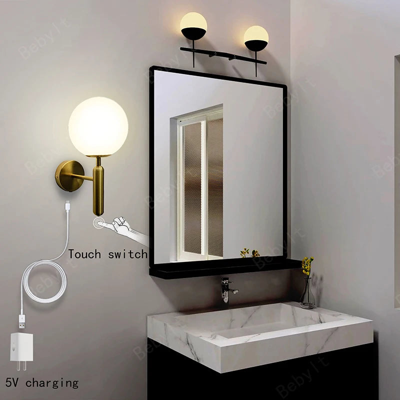 Royallure Touch Charging Wall Lamp – Dimmable Tri-Color LED Wall Sconce Lighting for Bedroom and Living Room, No Wiring Required 2