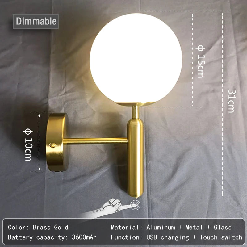 Royallure Touch Charging Wall Lamp – Dimmable Tri-Color LED Wall Sconce Lighting for Bedroom and Living Room, No Wiring Required 6