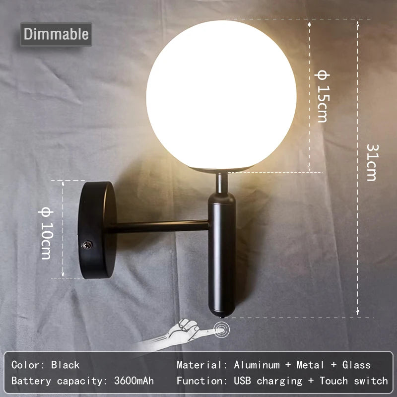Royallure Touch Charging Wall Lamp – Dimmable Tri-Color LED Wall Sconce Lighting for Bedroom and Living Room, No Wiring Required 7