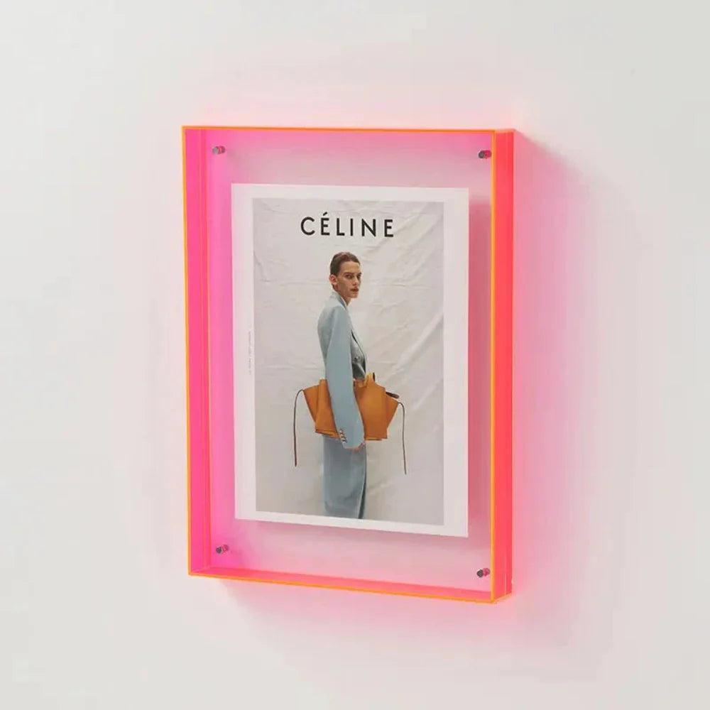 Royallure Transparent Acrylic Floating Photo Frame with Color Accents