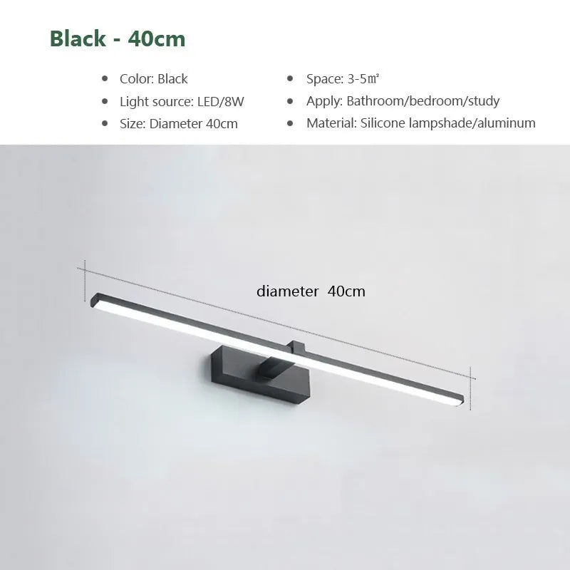 Royallure Waterproof LED Bathroom Wall Sconces - Modern Flat Design for Makeup and Indoor Lighting, Energy Efficient, Easy Installation 8