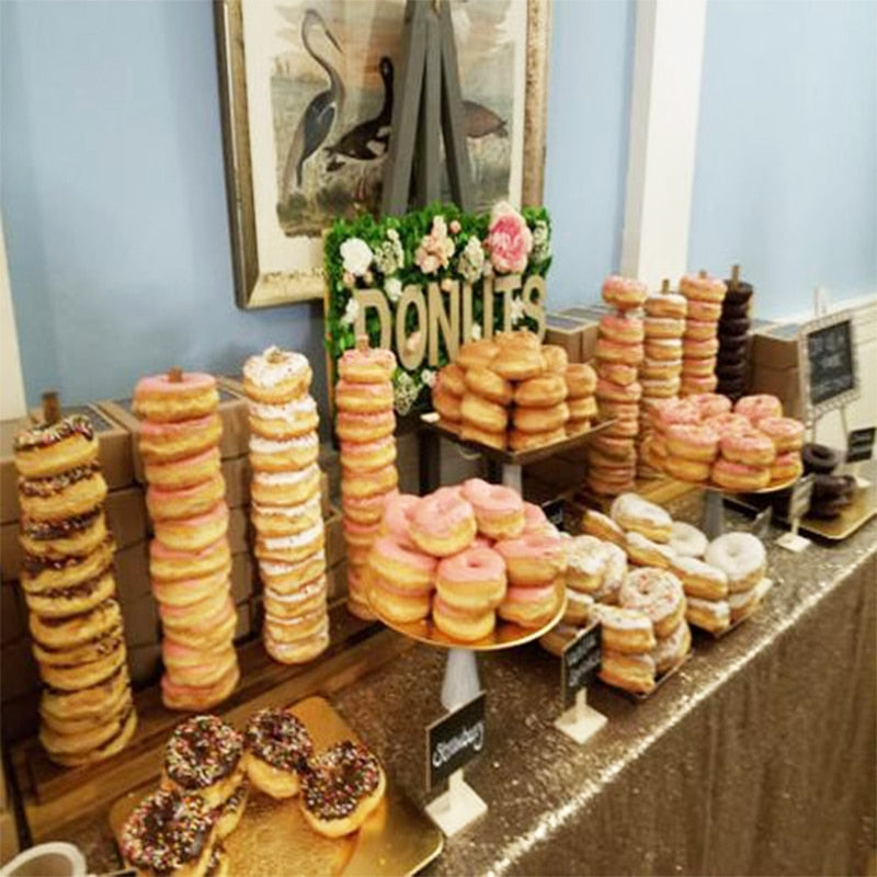 Royallure Wooden Donut Stand and Holder for Displaying Donuts and Desserts 2