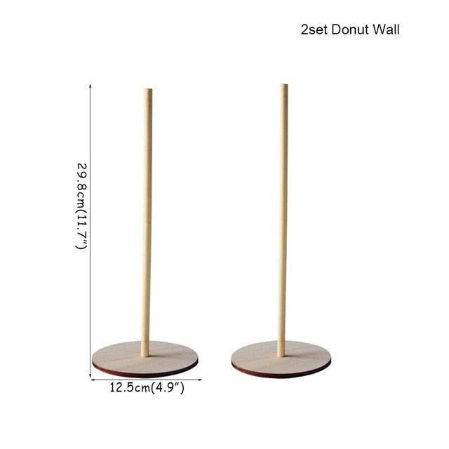Royallure Wooden Donut Stand and Holder for Displaying Donuts and Desserts 5