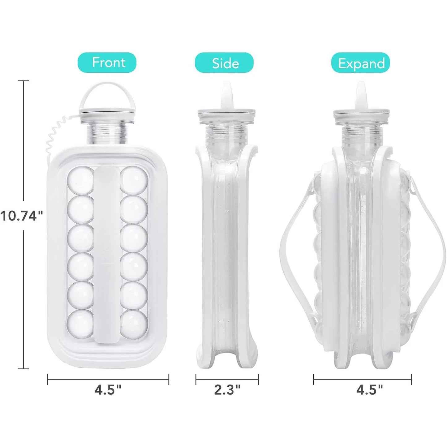 Luxora Ice Ball Maker Kettle 2 in 1 Water Bottle Tray
