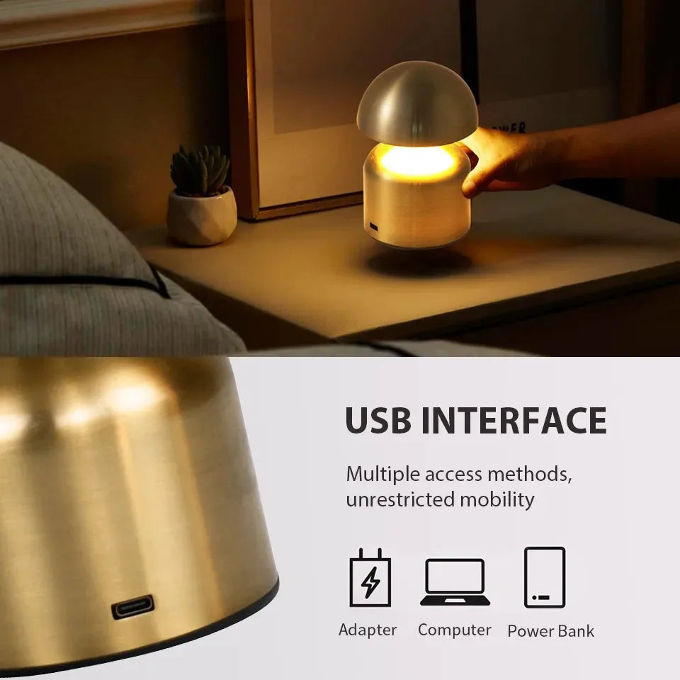 LuxRoyale Cordless Touch Table Lamp With 3 Color Modes
