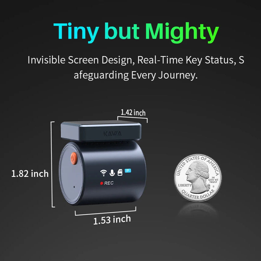 Royallure Mini Dash Cam with WiFi, Voice Control & 24H Parking Video Recorder