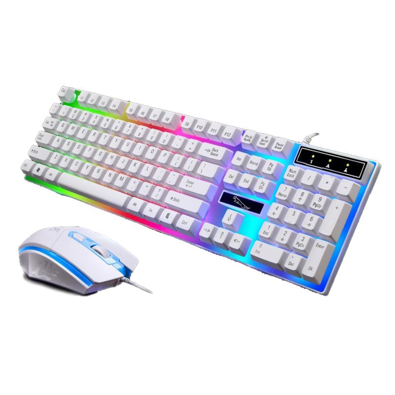 RoyaleGlow LED Light Keyboard Set with Mouse for Gaming
