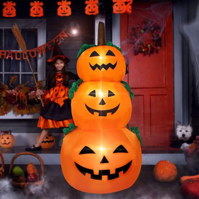 Royelux 120cm Halloween Inflatable Pumpkin LED Glow Lantern Outdoor Garden Holiday Decor