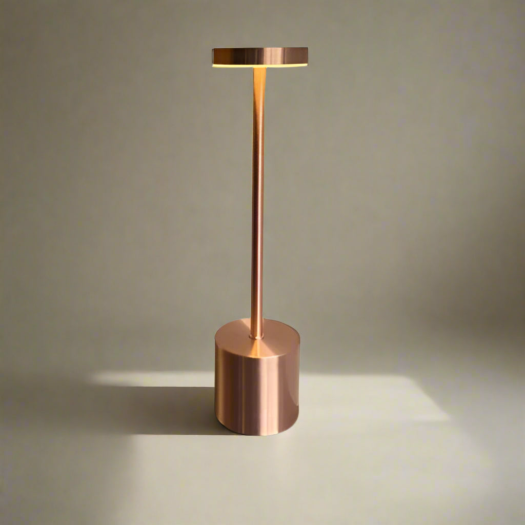 Classic Cordless Lamp - Touch Sensor LED Desk Light with 3 Adjustable Color Temperatures - Rose gold