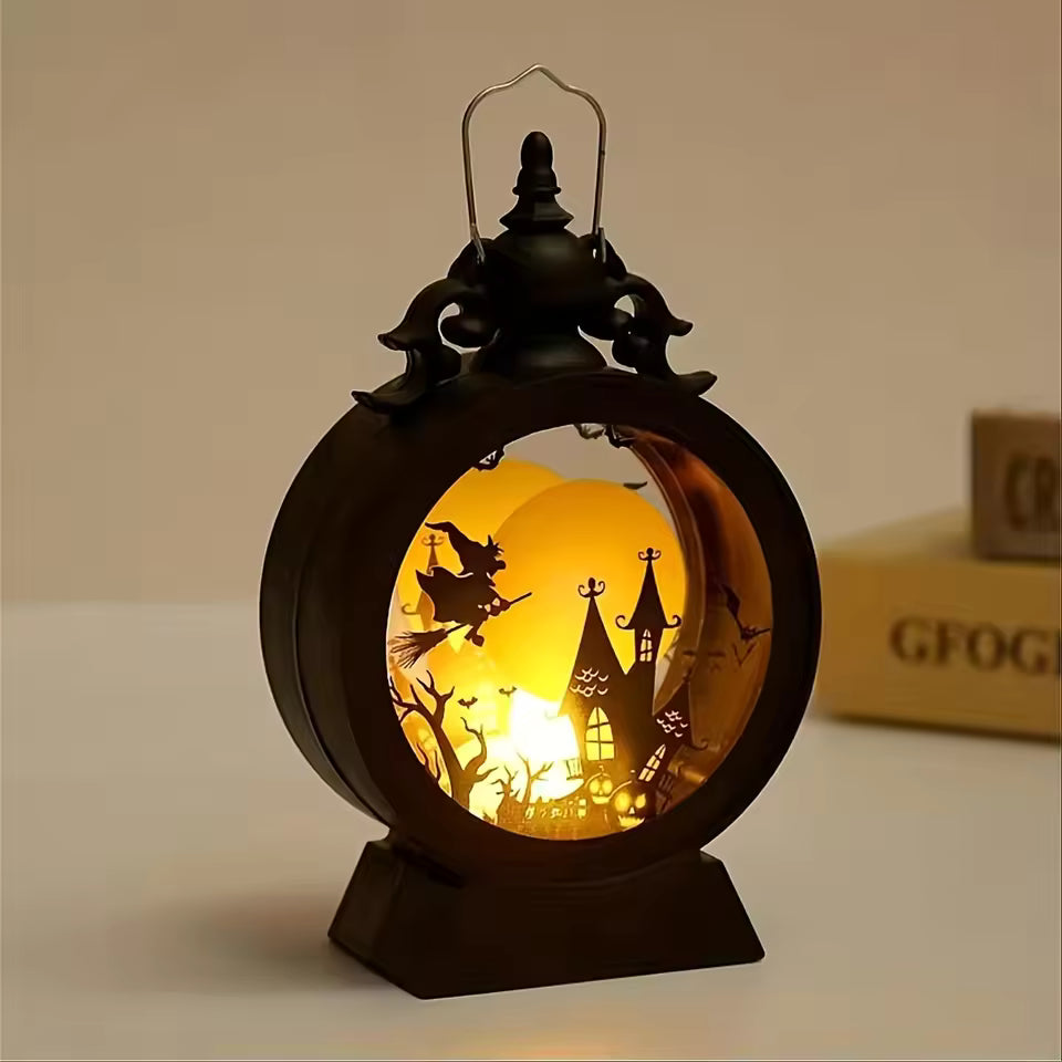 LuxRoyale Halloween LED Pumpkin Ghost Lantern Portable Night Light Party Decor