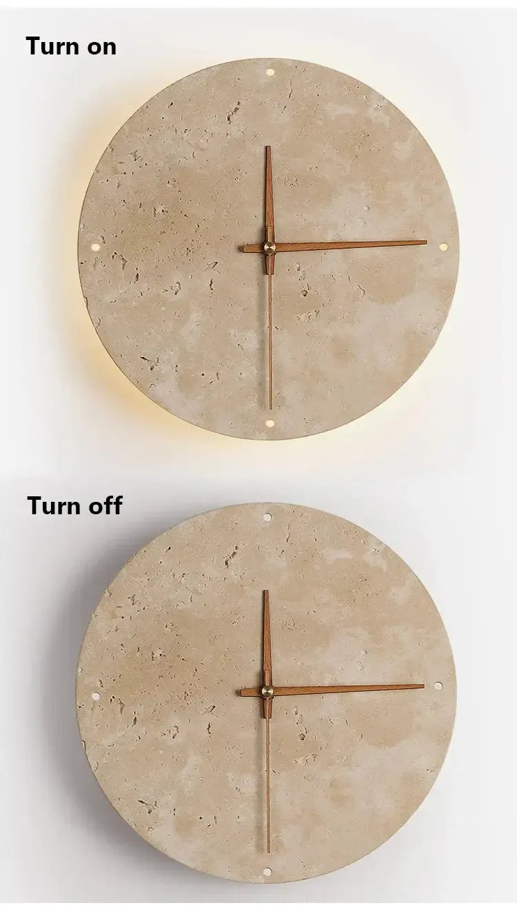 RoyaleGlow Elegant Wabi-Sabi Natural Stone Clock - Timeless Home Décor
