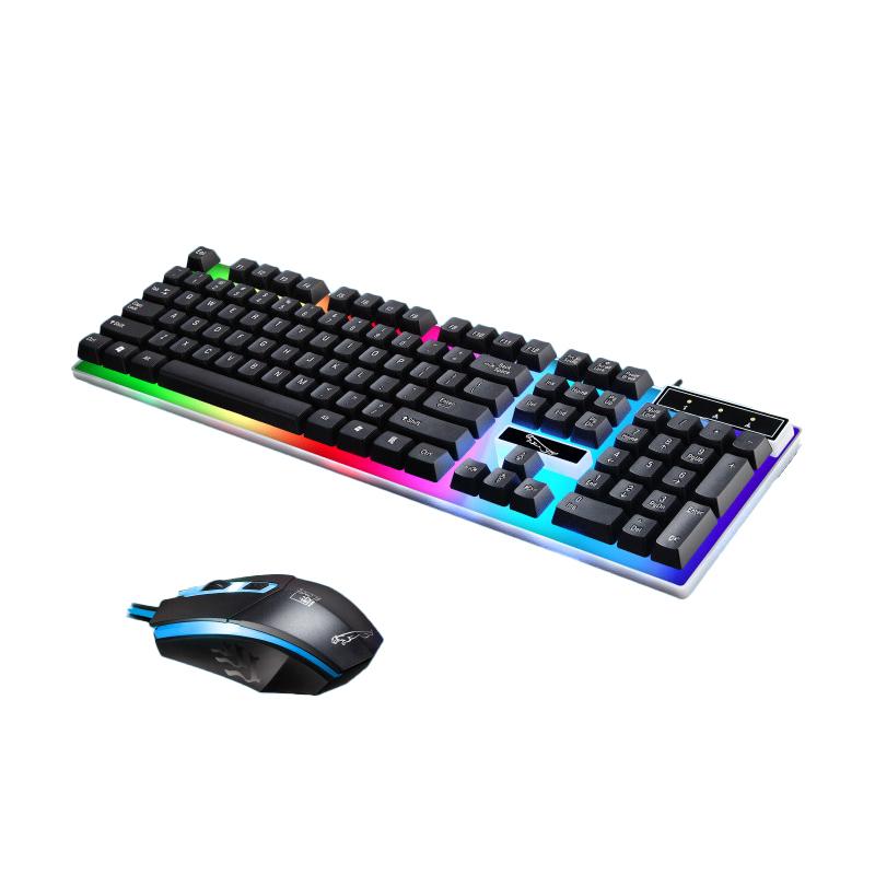 RoyaleGlow LED Light Keyboard Set with Mouse for Gaming