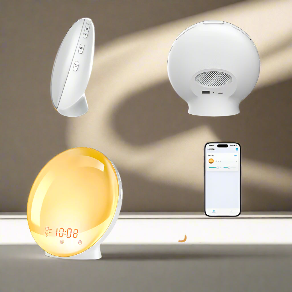 Wake Up Light Alarm Clock with Sunrise Simulation & Natural Sounds - Bluetooth APP