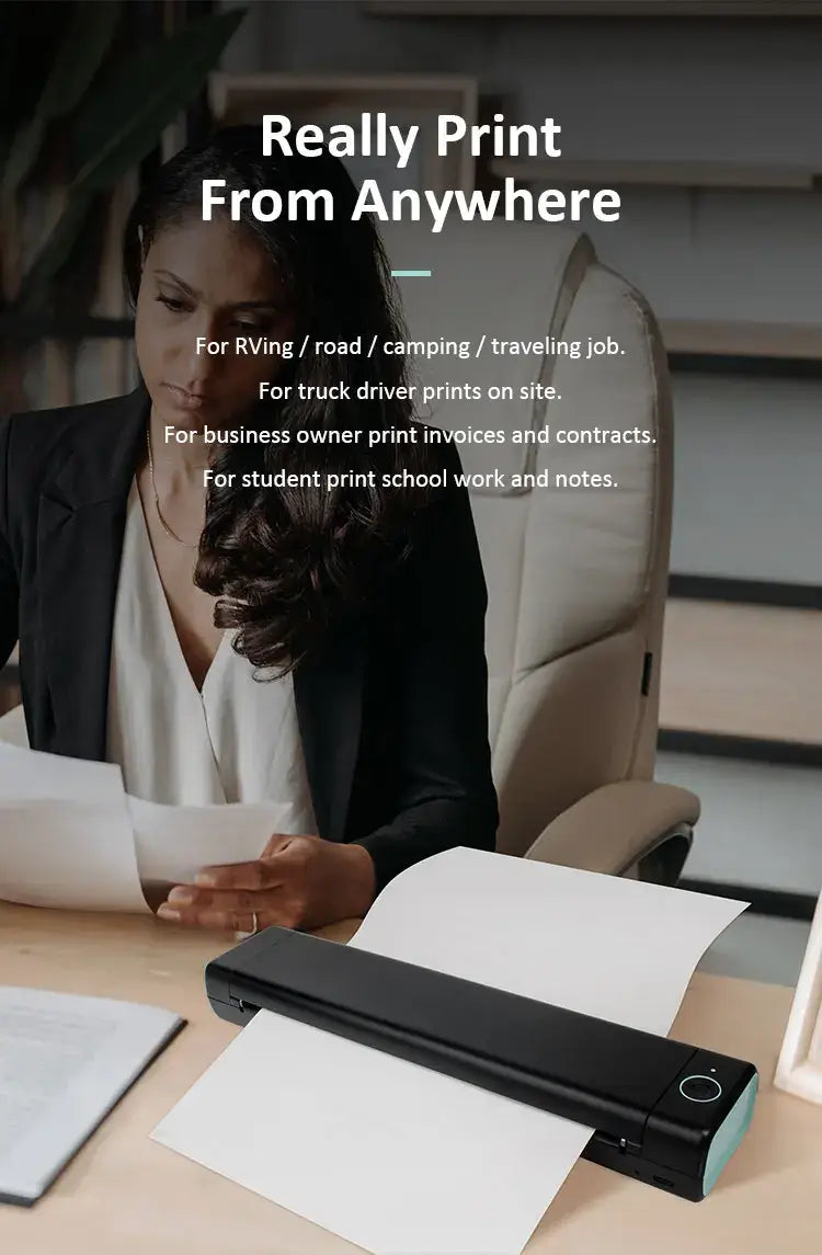Royallure Pocket Thermal Printer – Compact Inkless, Bluetooth Print Anywhere