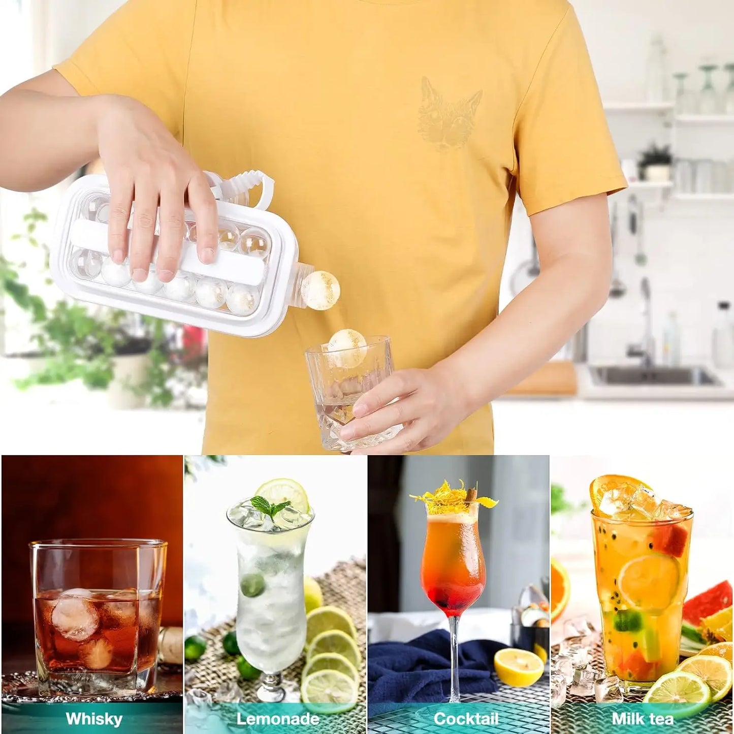 Luxora Ice Ball Maker Kettle 2 in 1 Water Bottle Tray