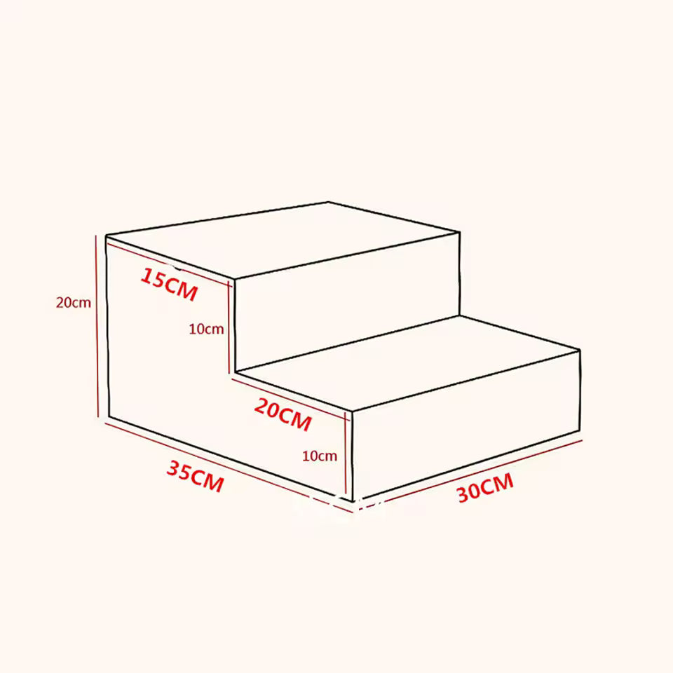 Luxora 2-Step Dog Stairs for Bed – Anti-Slip, Removable Pet Steps for Small Dogs & Cats