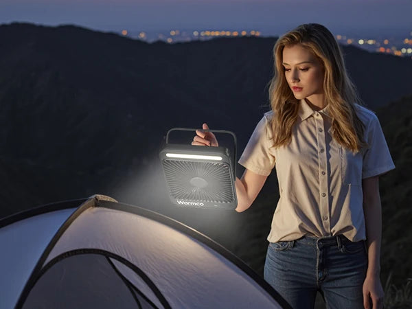 Royallure Portable Rechargeable Desk Fan – 20000mAh Battery, Quiet 4-Speed Airflow & LED Light