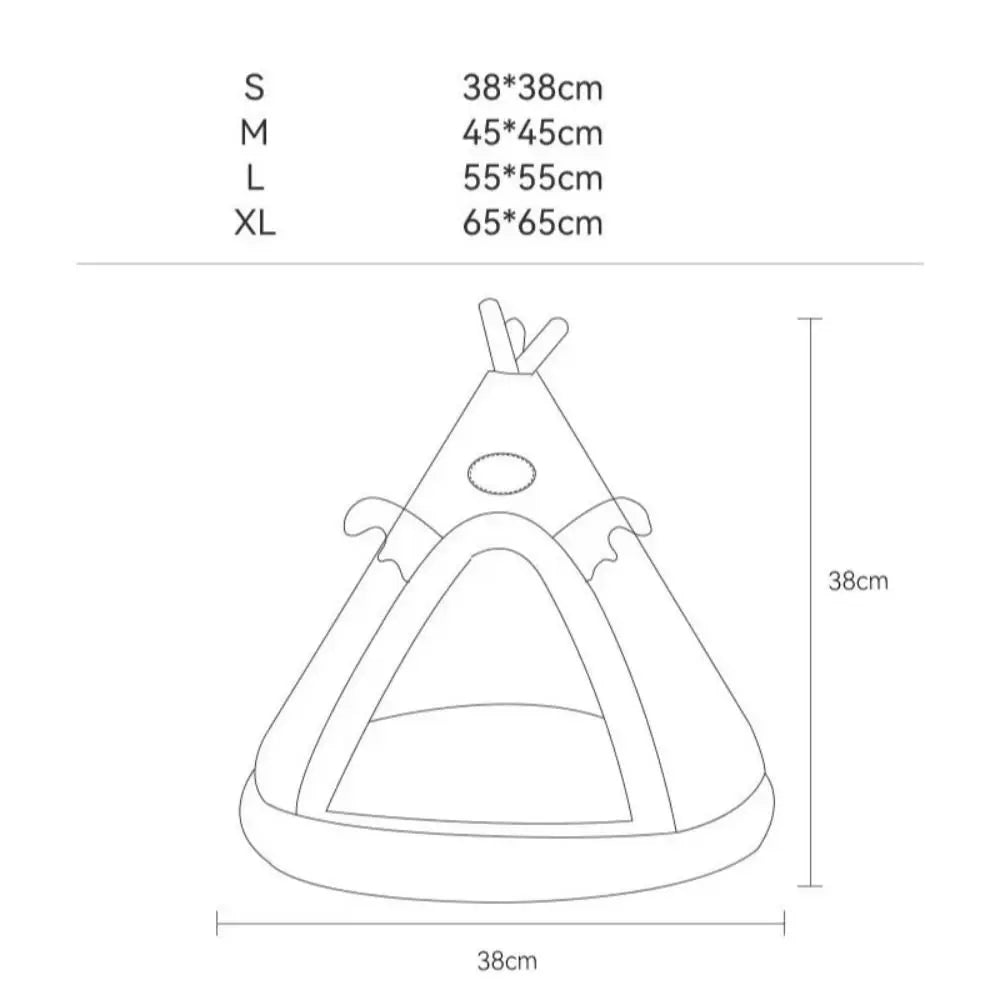 Luxora Tent-Shaped Warm Cat Bed with Soft Cotton Padding and 3D Memory Sponge Support