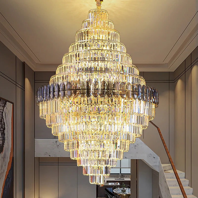 RoyaleGlow Anwar Crystal Chandelier Custom Size Luxury