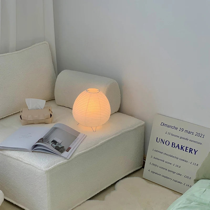Royallure Wabi-Sabi LED Table Lamp – Minimalist Wood & Fabric, Warm Ambient Glow