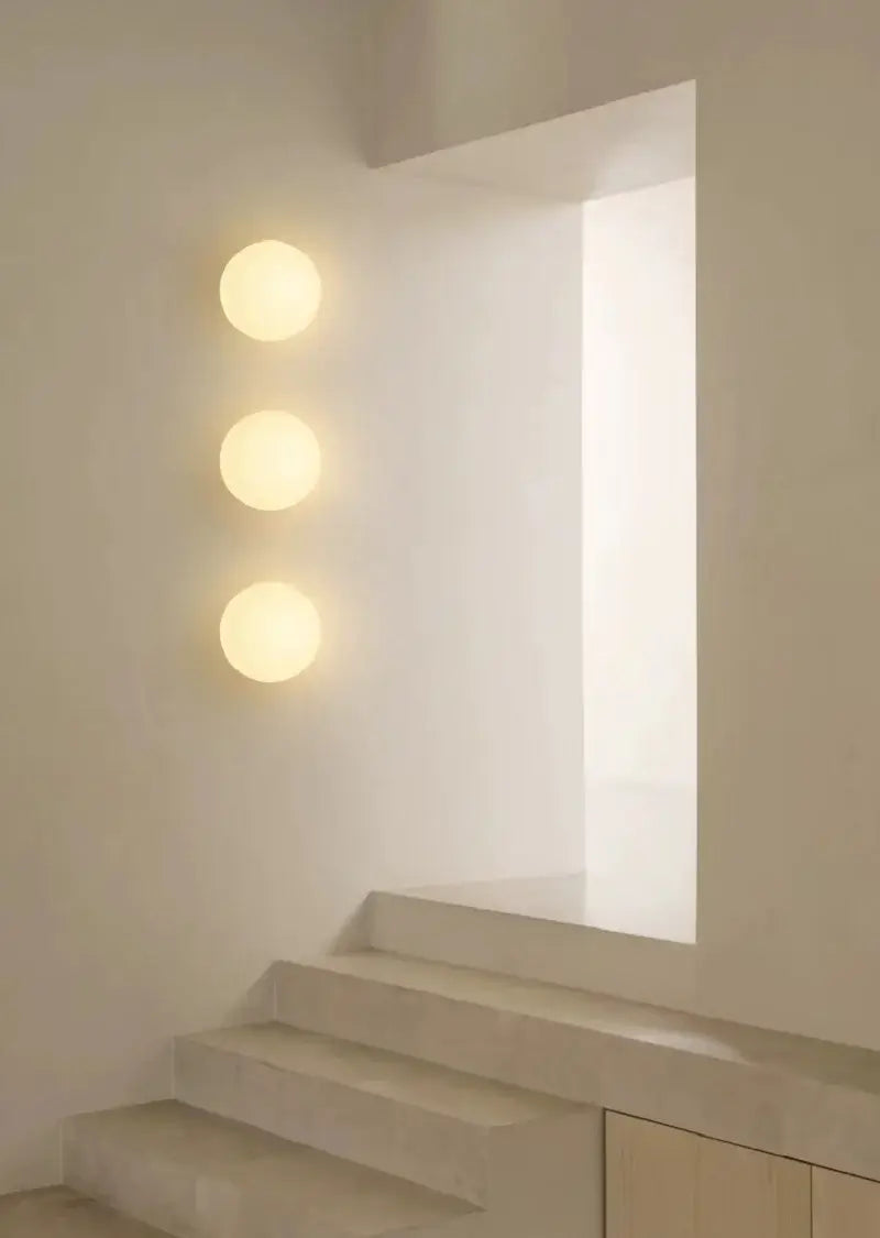 Royallure Modern Milk-Glass Wall Light – LED, Soft Glow, Sleek Circular Design