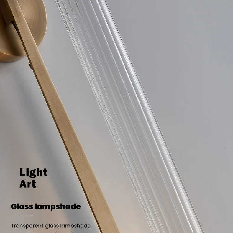 LuxRoyale French Brass Wall Lamp With Ribbed Glass Cylinder And Edison Bulb