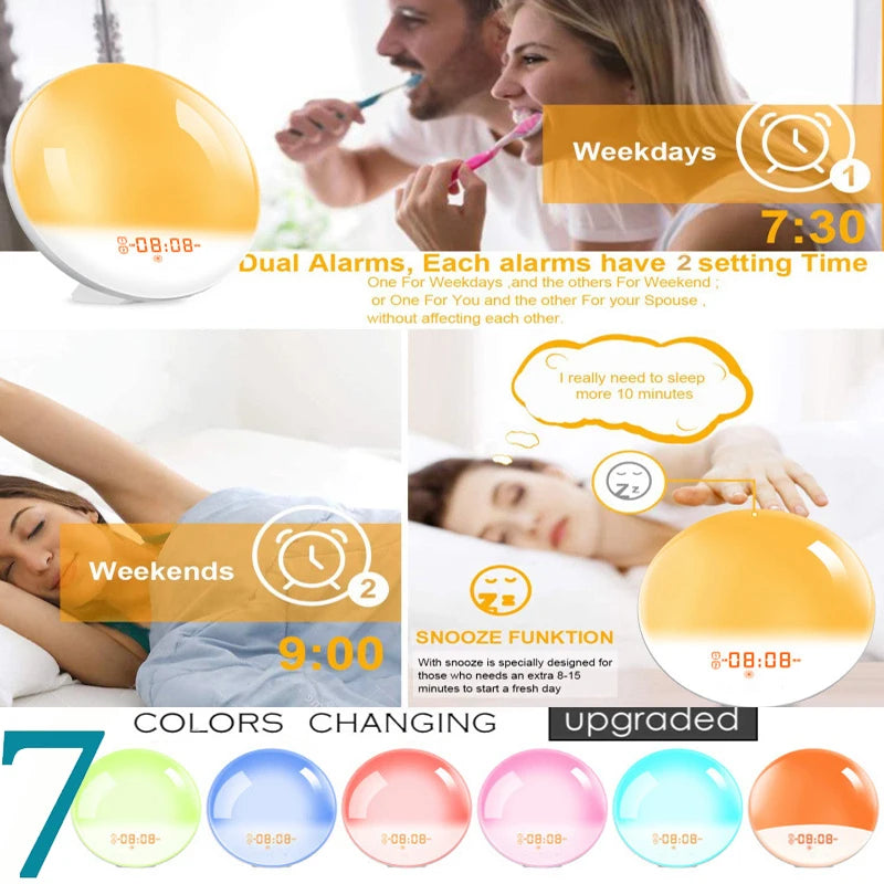 Wake Up Light Alarm Clock with Sunrise Simulation & Natural Sounds - Alarm Clock