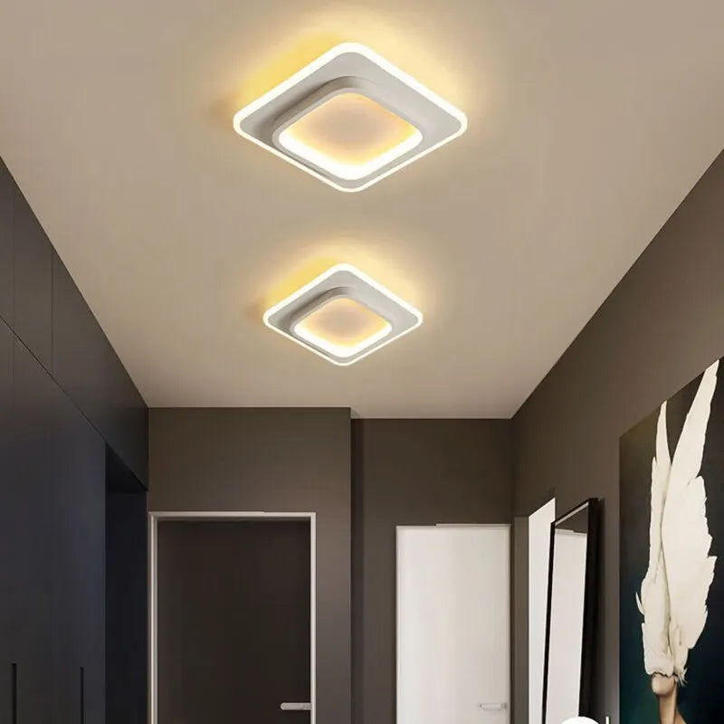Modern LED Ceiling Light - Tri-Color Dimmable Surface Mount Fixture - Stacked White