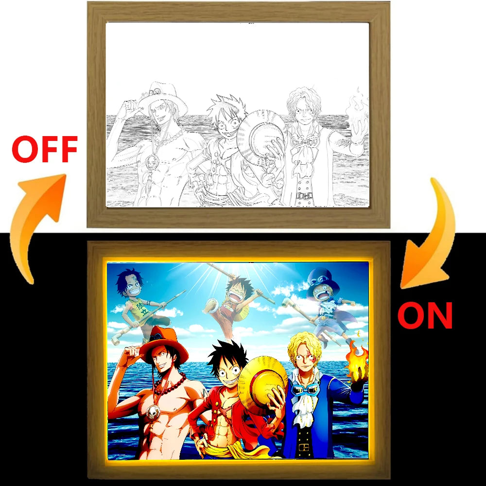 Royallure One Piece LED Night Light – Dimmable Anime Lamp with 3-Color Lighting