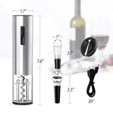 Royallure Rechargeable Electric Wine Bottle Opener Set with Vacuum Sealer