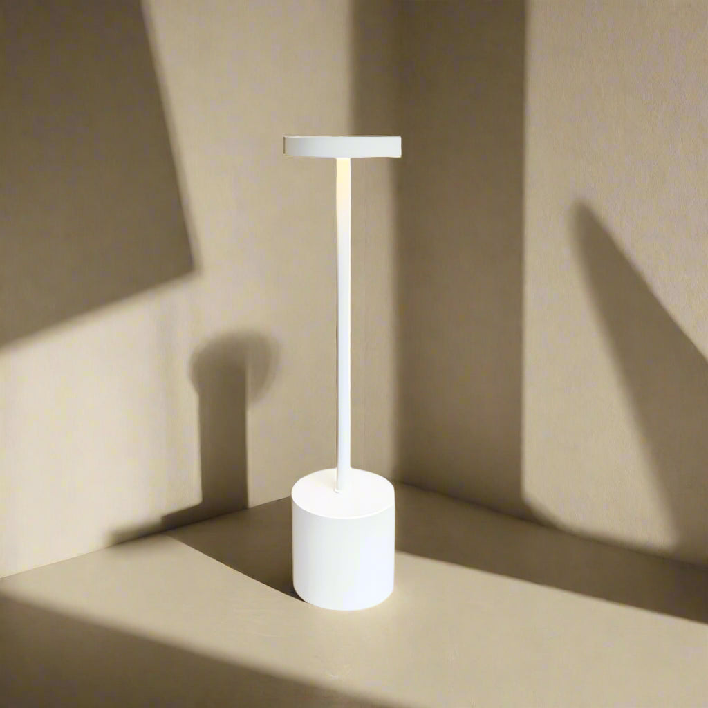 Classic Cordless Lamp - Touch Sensor LED Desk Light with 3 Adjustable Color Temperatures - Silver