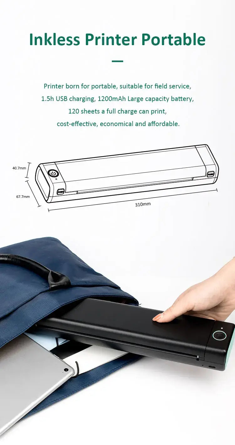 Royallure Pocket Thermal Printer – Compact Inkless, Bluetooth Print Anywhere
