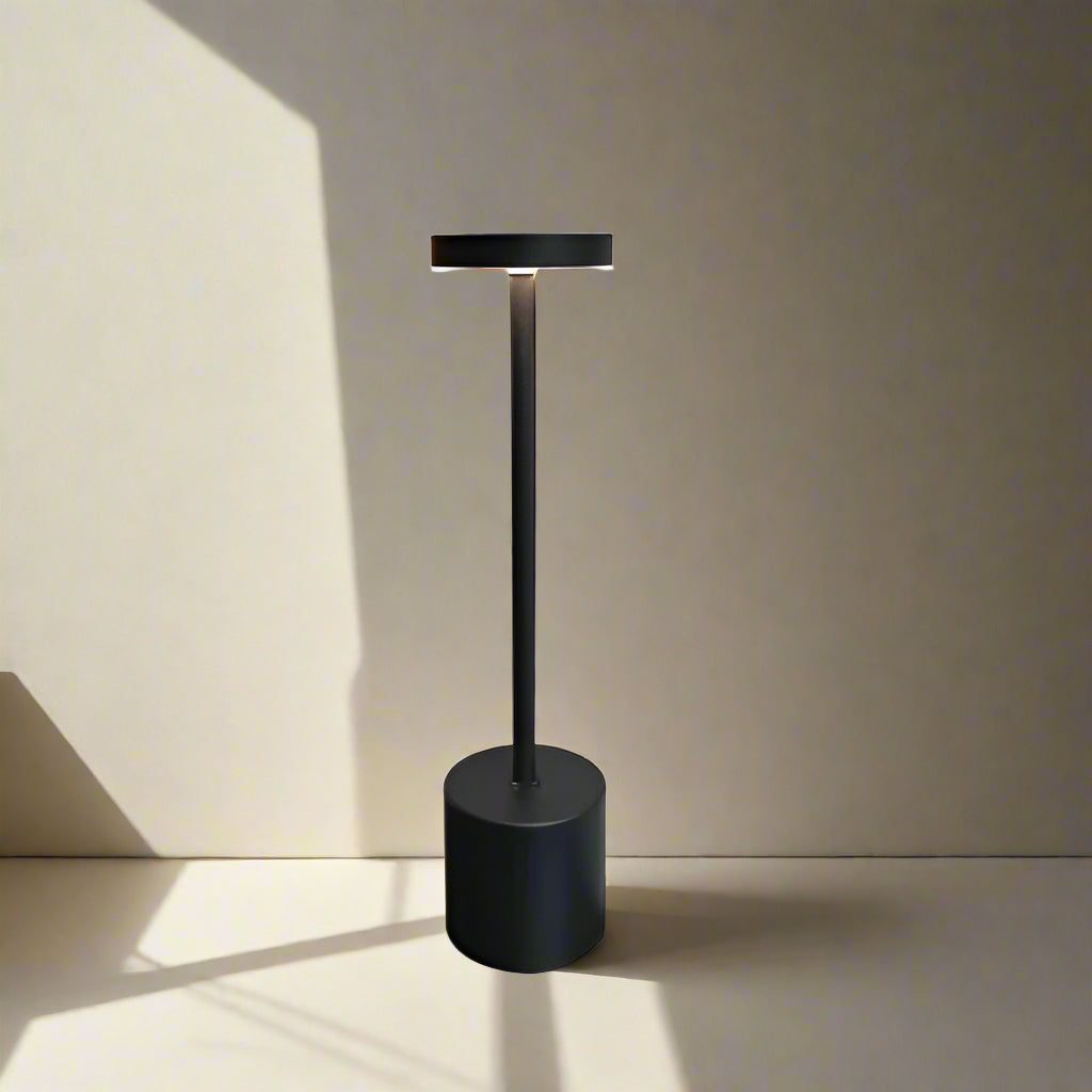 Classic Cordless Lamp - Touch Sensor LED Desk Light with 3 Adjustable Color Temperatures - Black