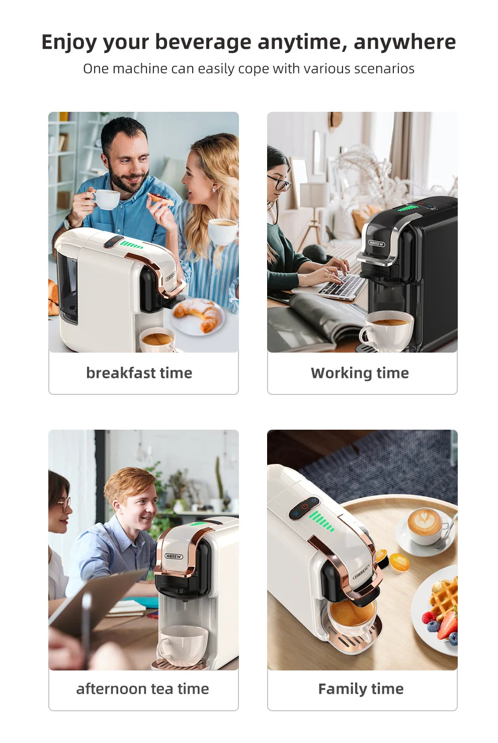 5-in-1 Coffee Machine – 19-Bar Multiple Capsule Brewer
