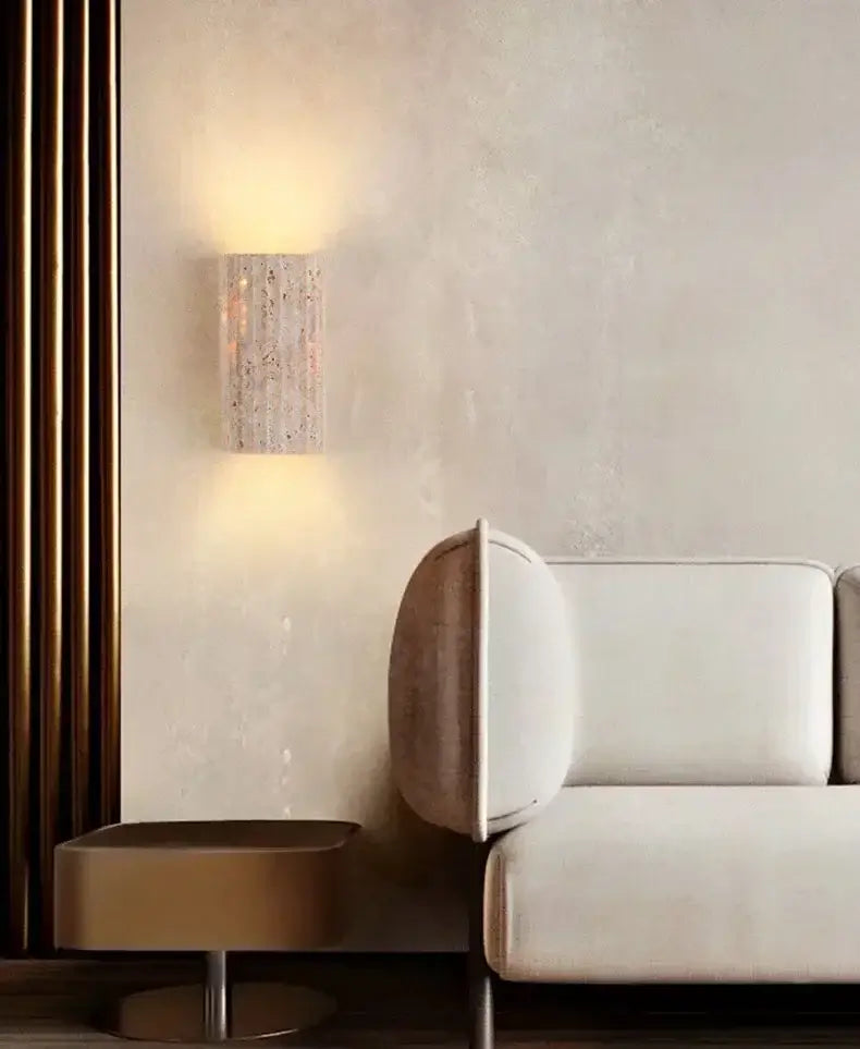 Royallure Natural Stone Wall Lamp – LED Warm Glow, Unique Stone Texture, Easy Mounting