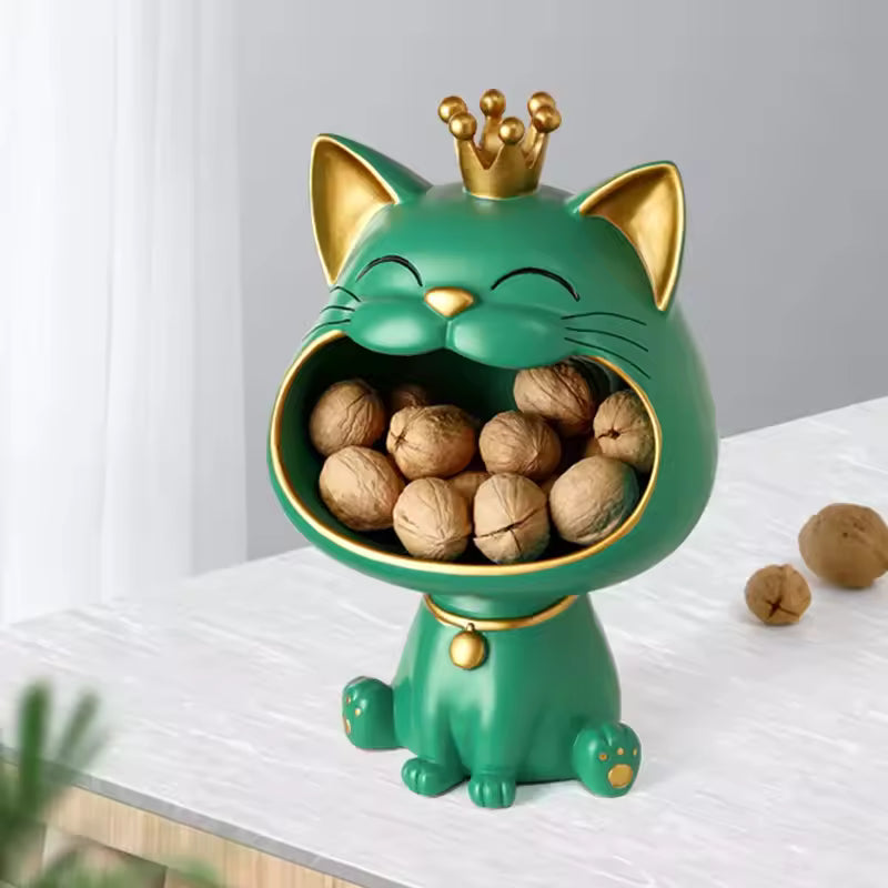 Royallure Lucky Cat Storage Jar – Figurine for Organizing Keys, Jewelry, and Coins