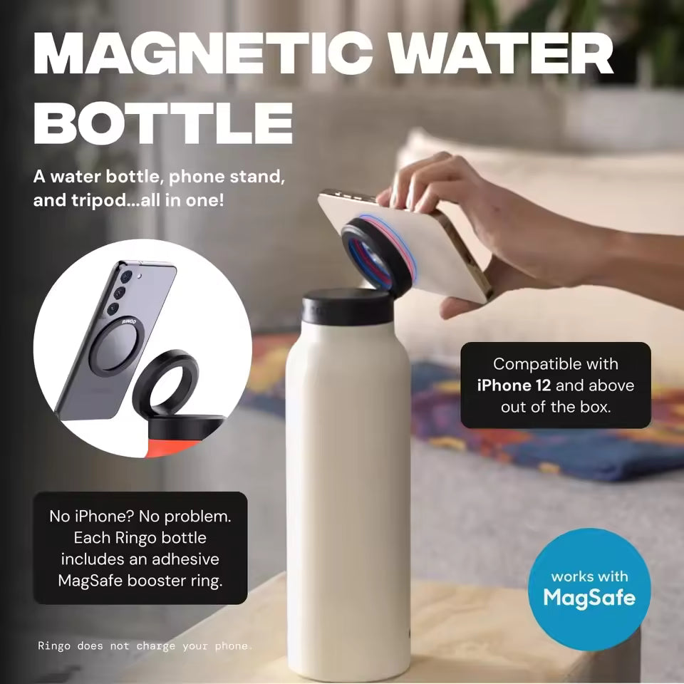 Royallure Magnetic Water Bottle – Insulated, Phone-Holding, Leak-Proof Design