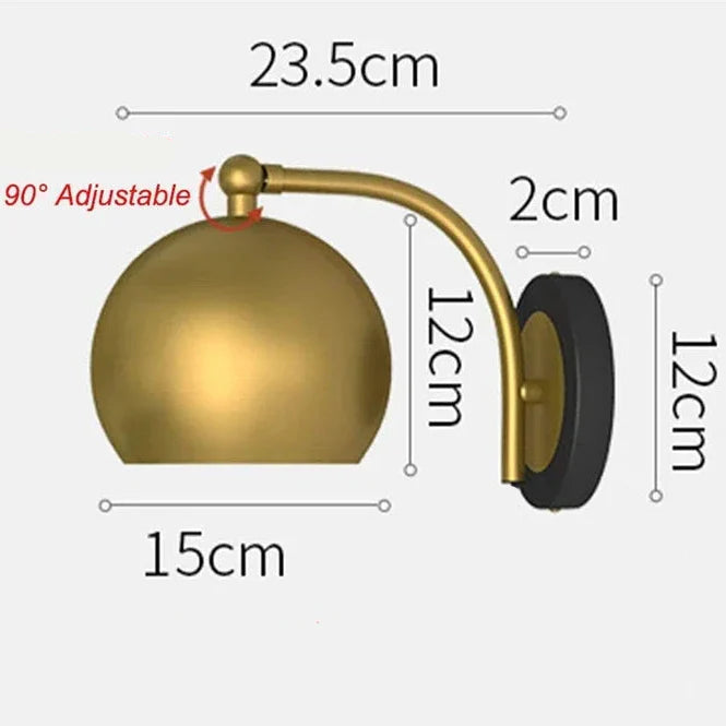 LuxRoyale Luxury Gold Finish Rechargeable Wall Light with Bulb