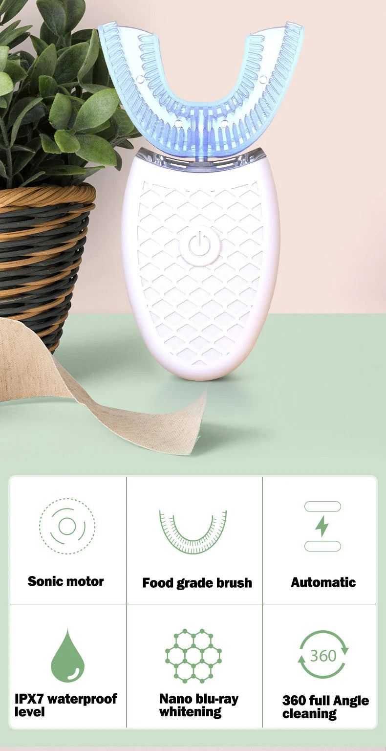 Luxora U Shaped Toothbrush with Ultrasonic Cleaning Technology