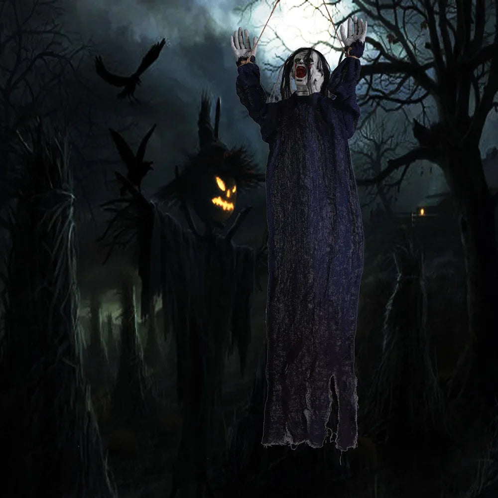 Lumora Hanging Crawling Ghost Skeleton Movable Halloween Haunted House Decor