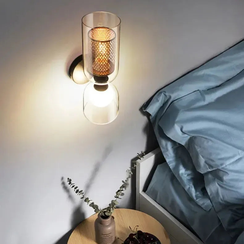 Luxora Nordic Double Glass Wall Lamp Minimalist Bedroom Bedside Light