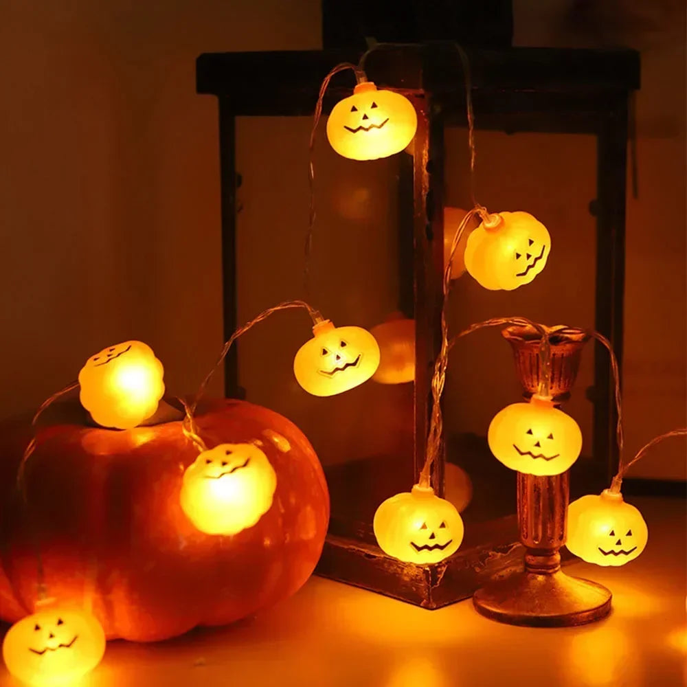 Royelux Halloween LED String Lights Pumpkin Ghost Witch Shapes Battery Powered
