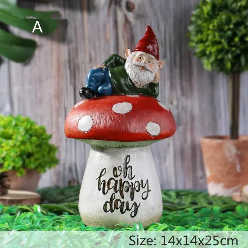 Royaleva Garden Mushroom Decoration - Whimsical Gnome Statues for Home and Outdoor Spaces - A