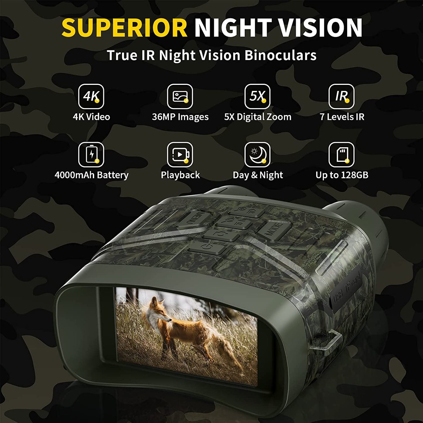 Luxora True Night Vision Binoculars with 5x Magnification