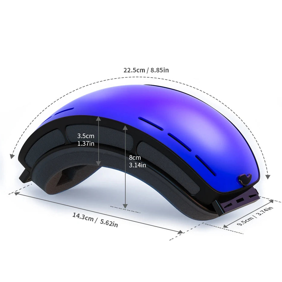 Luxora Double Layer Anti-Fog Ski Goggles with Interchangeable Lenses and UV400 Protection
