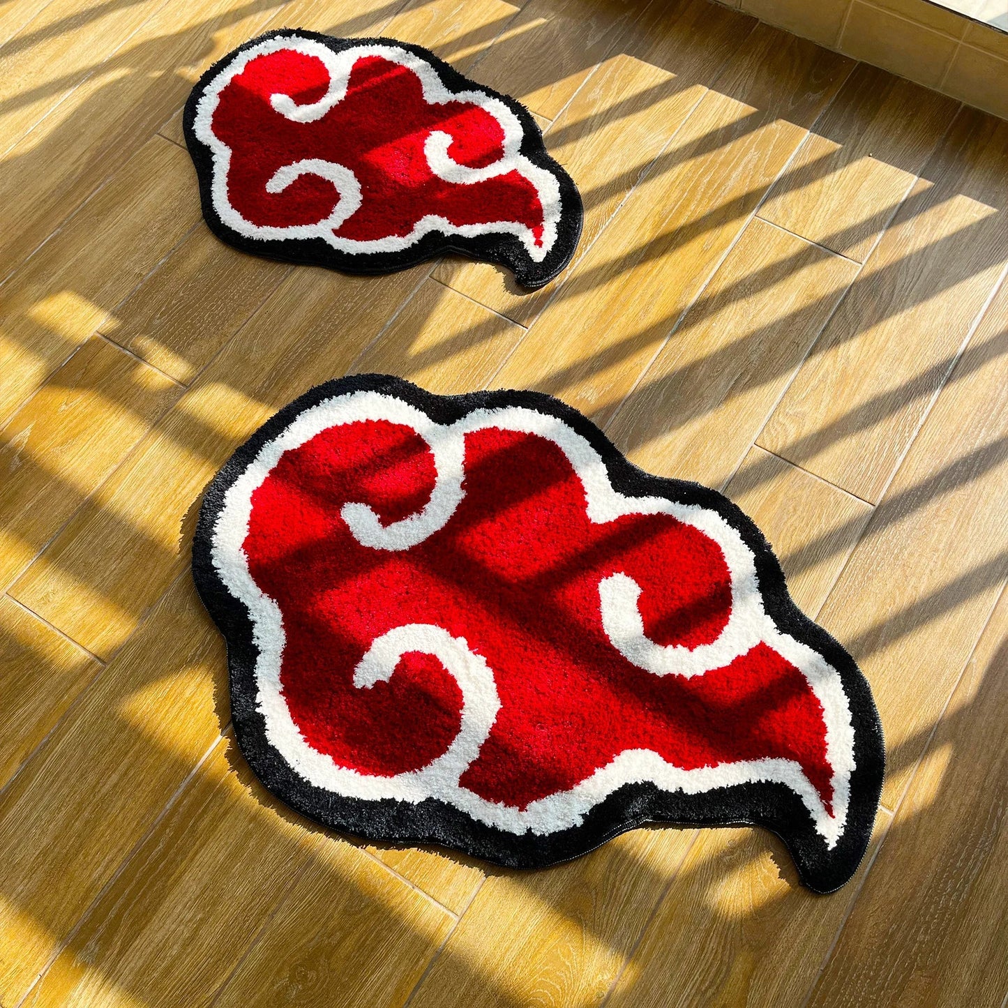RoyaleGlow Anime Red Cloud Rug for Modern Home Decor