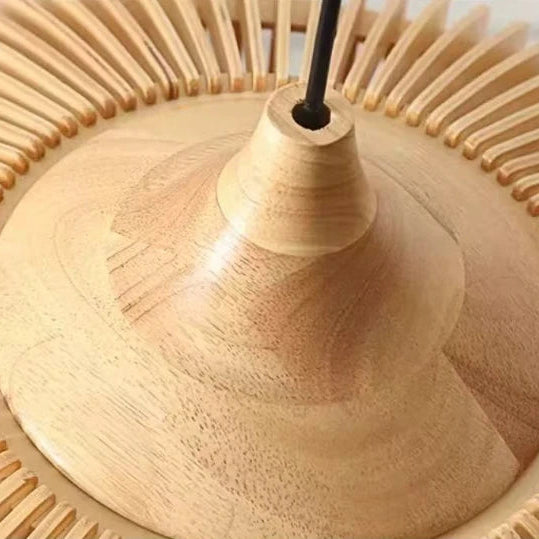 Lumora Japandi Wooden Pendant Light - Modern Minimalist Kitchen Island Lighting